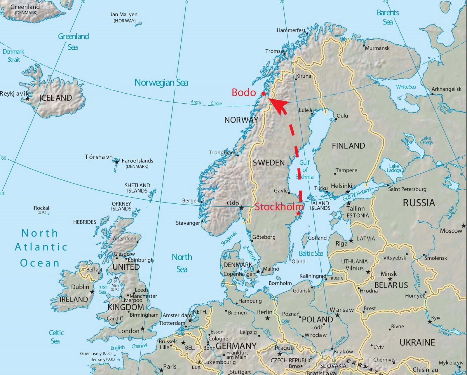 Bodö Norge karta - Karta över bodö Norge (Norra Europa - Europa)