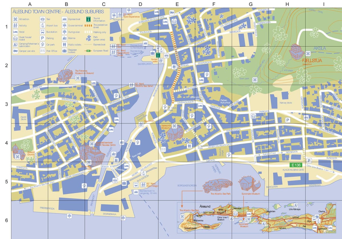 ålesund Norge city karta