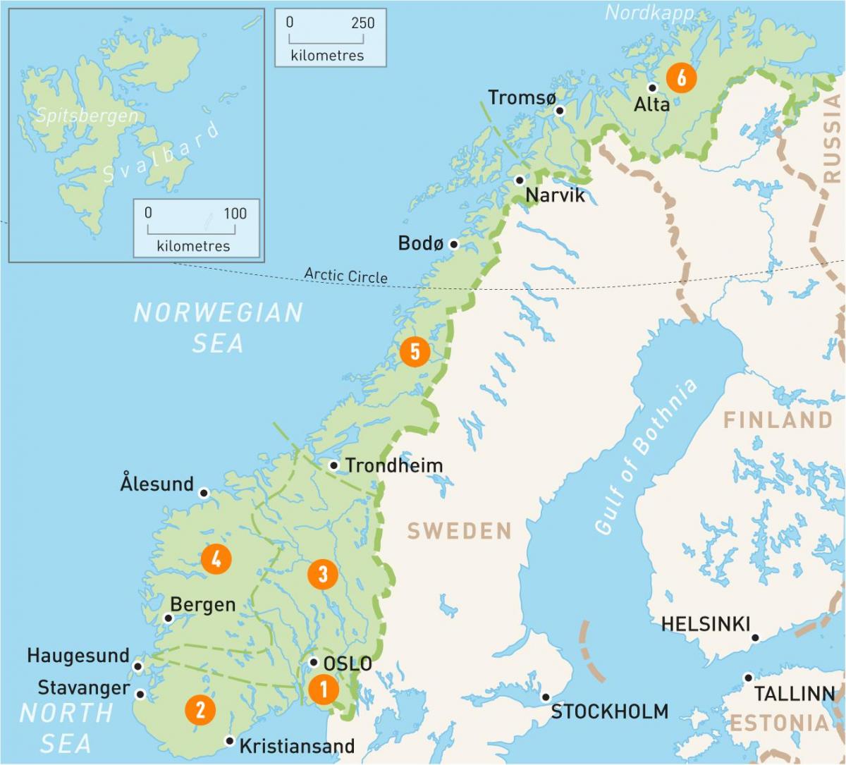 Karta över alta Norge