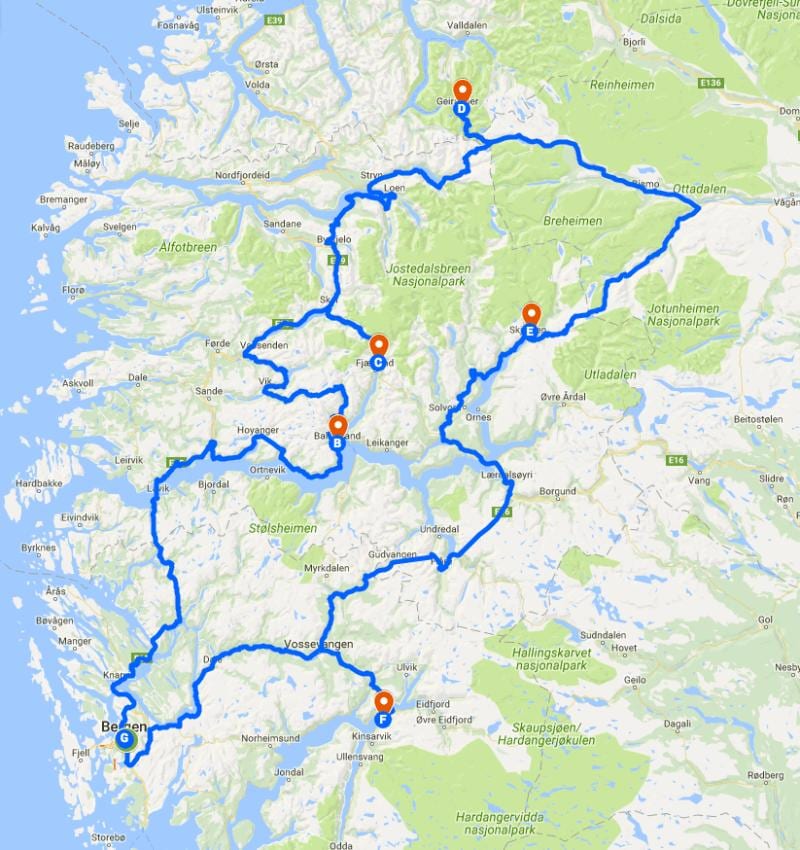 Norge glaciären karta