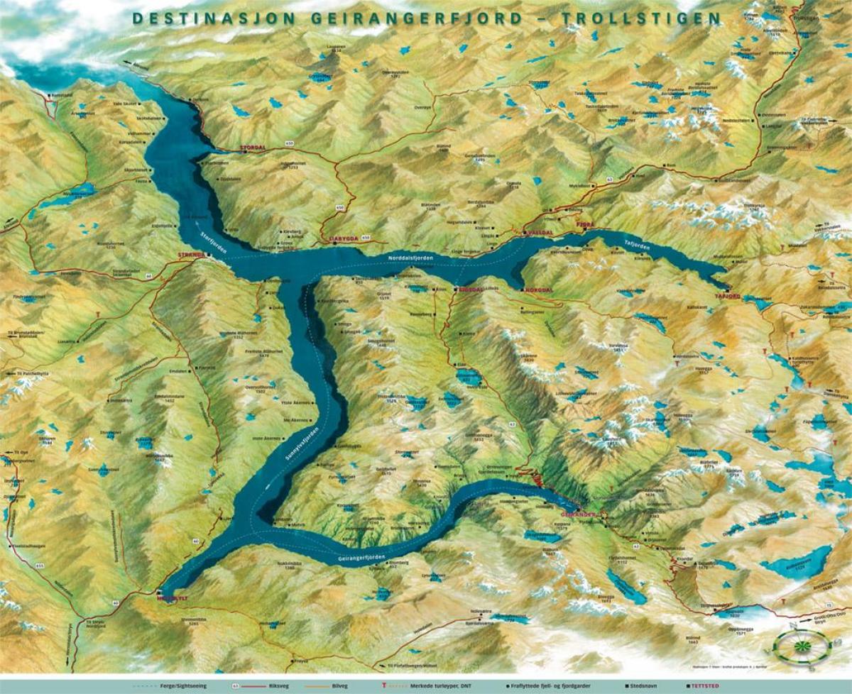 karta geiranger i Norge