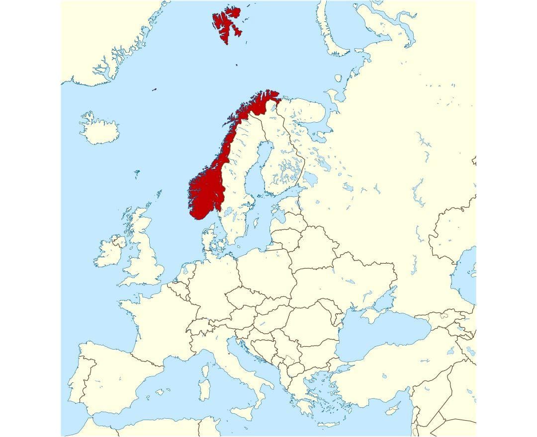 Norge läge på karta