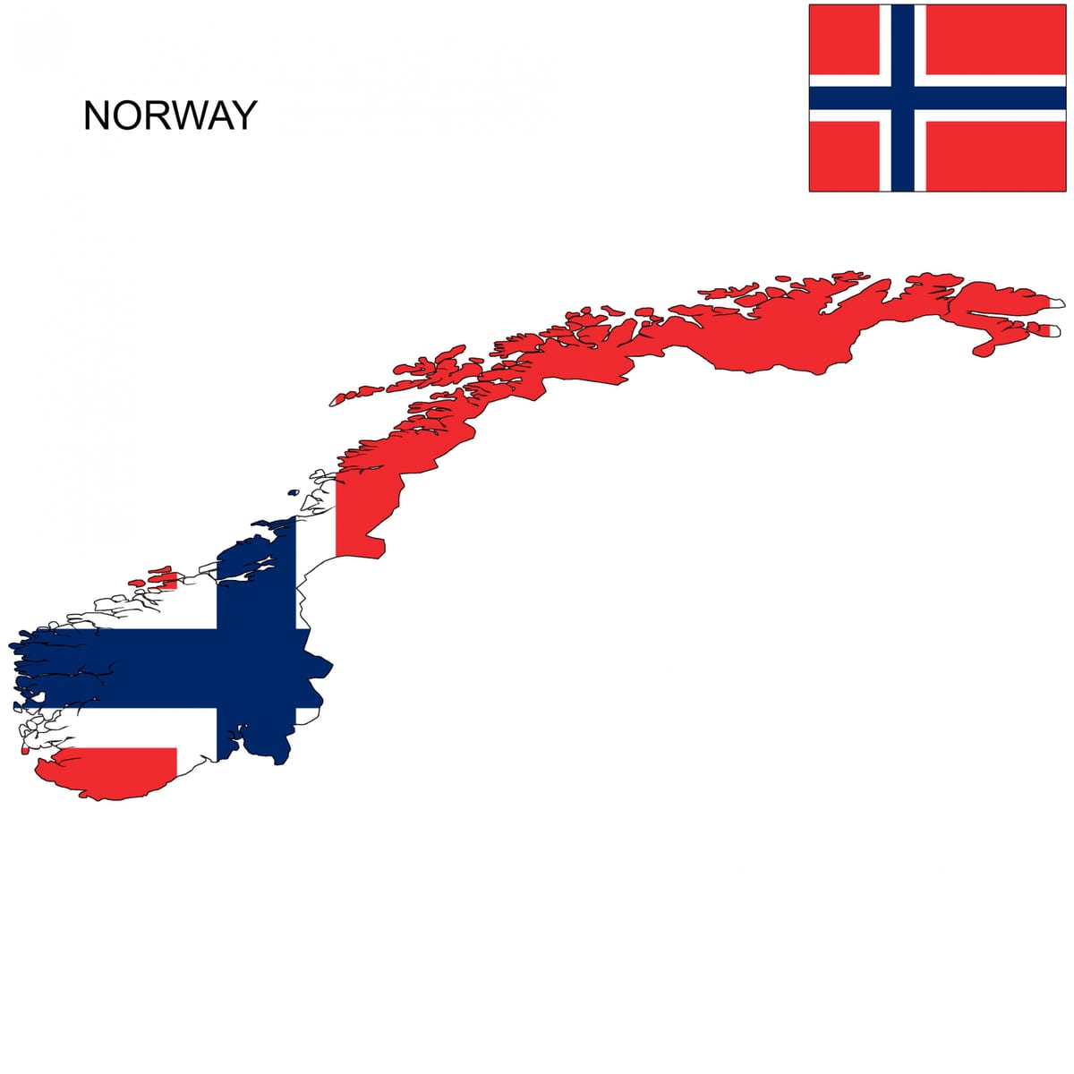 Norge karta flagga