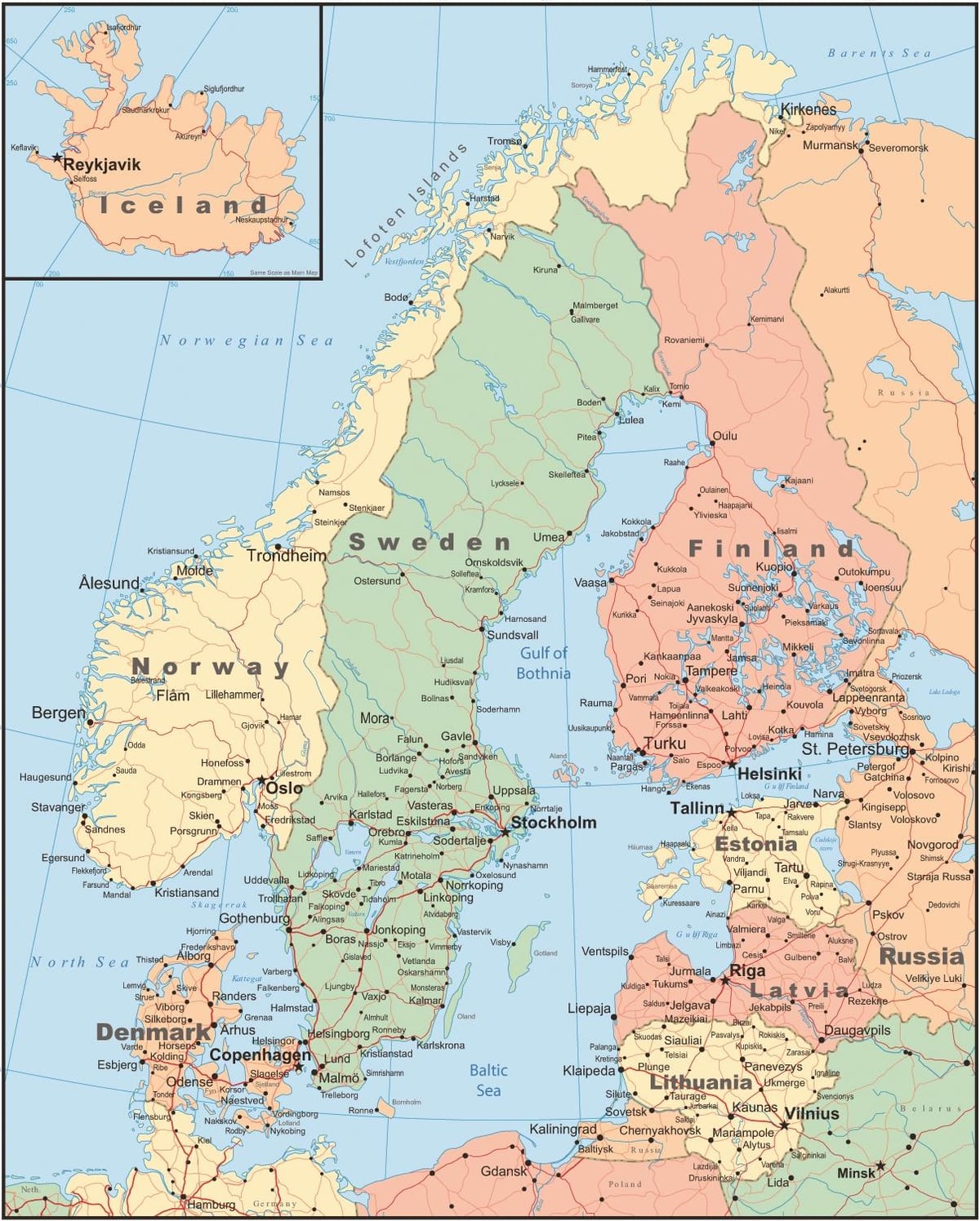 Karta över Norge-land