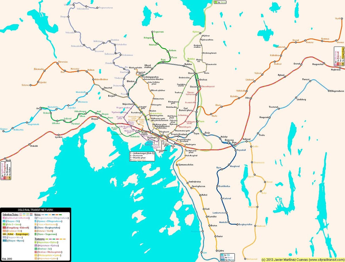 Karta över Norge metro