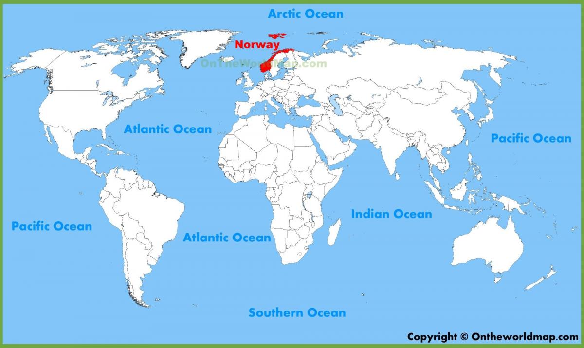 världskarta som visar Norge