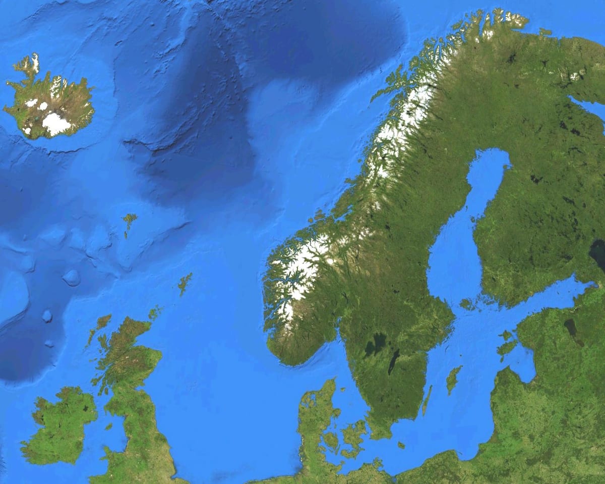 Karta över Norge satellit -