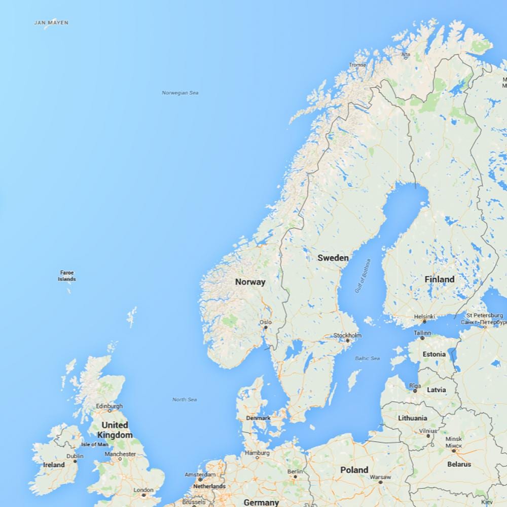 Karta över rafnes Norge
