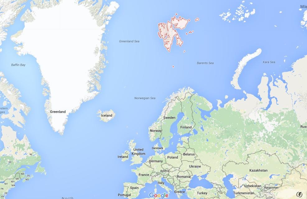 spetsbergen i Norge karta