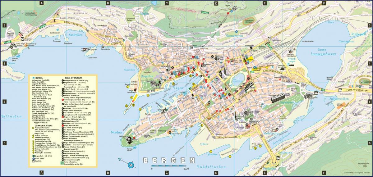 street map i bergen, Norge