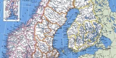 Karta över detaljerade Norge