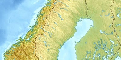 Karta över fysiska Norge
