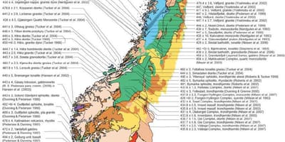Karta över geologiska Norge