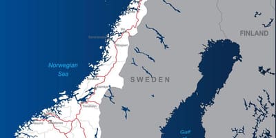 Avgiftsbelagda vägar Norge karta