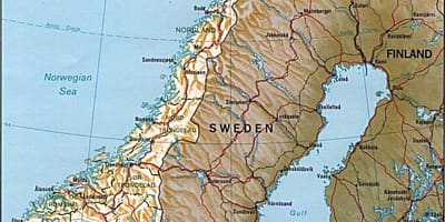 Karta över Norge bergen