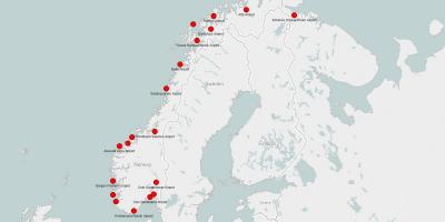 Karta över Norge flygplatser