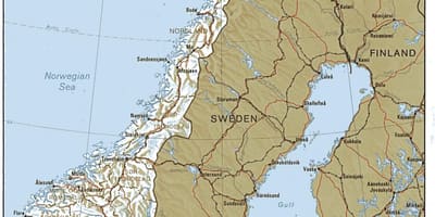 Geografisk karta över Norge