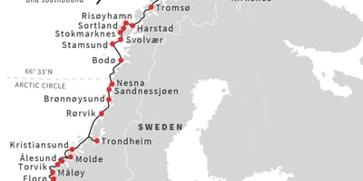 Karta över Norge-portar