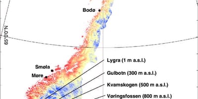Norge temperatur karta