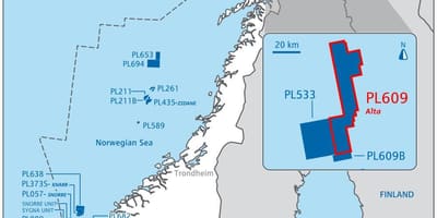 Karta över Norge olja