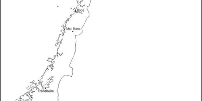 Tom karta över Norge