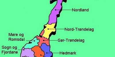 Karta av Norges nationella turistvägar 