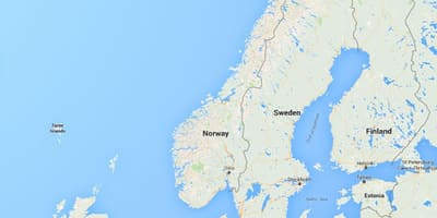 Karta över rafnes Norge